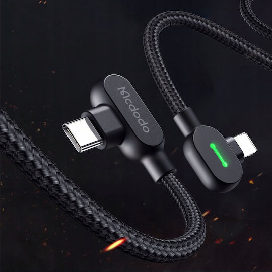 Mcdodo LED USB-C to Lightning Cable Μαύρο 2m (CA-7371)