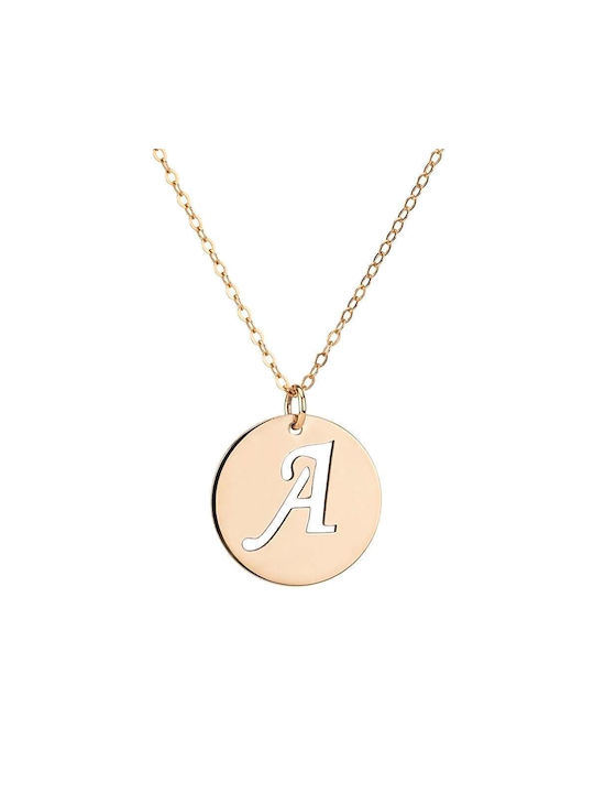 Goldsmith Necklace Monogram from Pink Gold Plated Silver