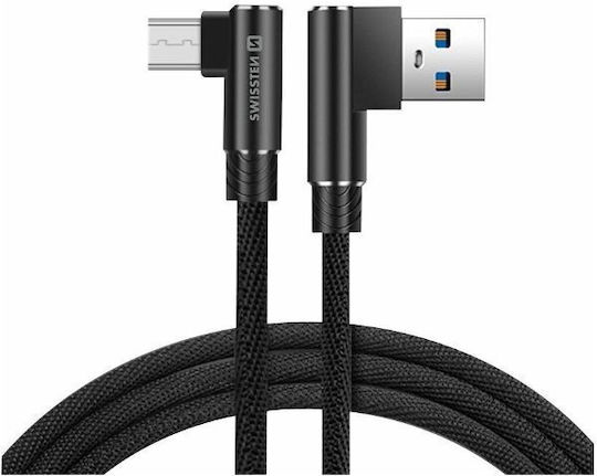 Swissten Regular USB 2.0 spre micro USB Cablu Negru 1.2m 1buc
