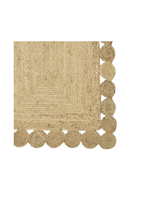 Inart Teppich Rechteckig Sommer aus Jute Beige