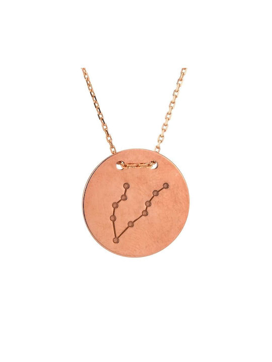 Goldsmith Necklace Zodiac Sign Pisces from Pink Gold Plated Silver