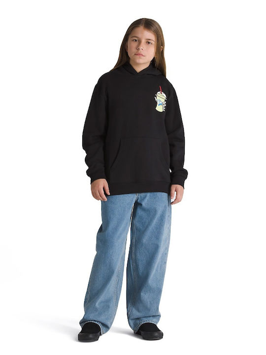 Kids Sweatshirt with Hood and Pockets Black