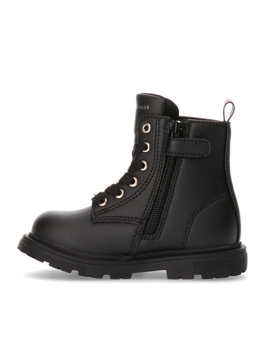 Kinderstiefel mit Schnürsenkeln Schwarz