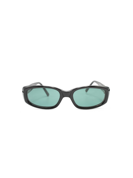 Fendissime Men's Sunglasses with Black Plastic Frame and Green Lens F612-B5
