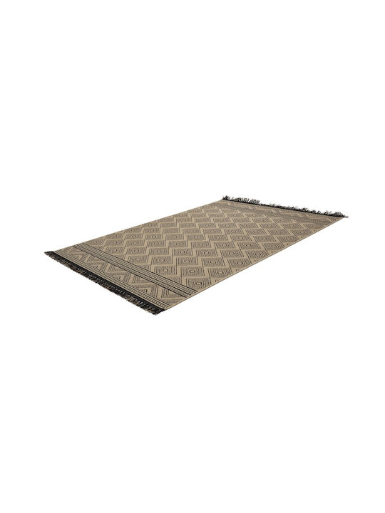 Teppich Rechteckig Sommer Korbweide mit Fransen Beige