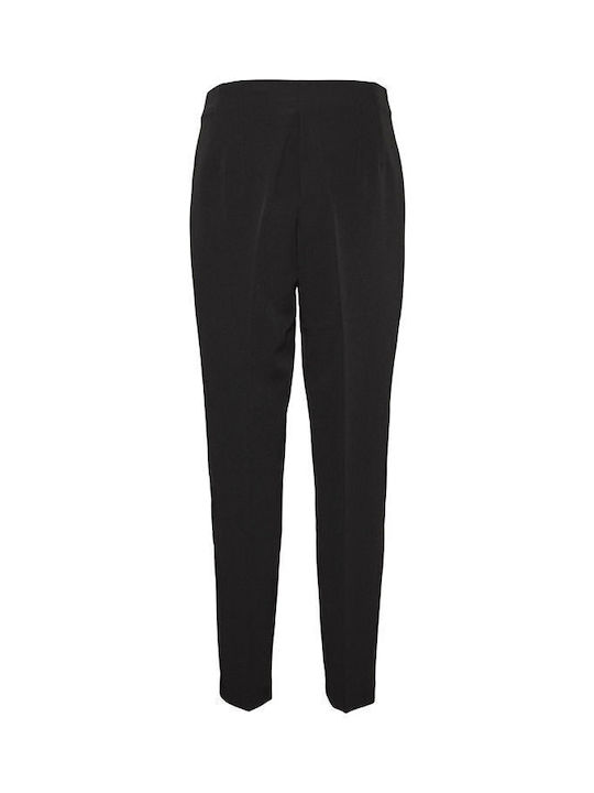 Vero Moda Women's High-waisted Chino Trousers in Tapered Line Black
