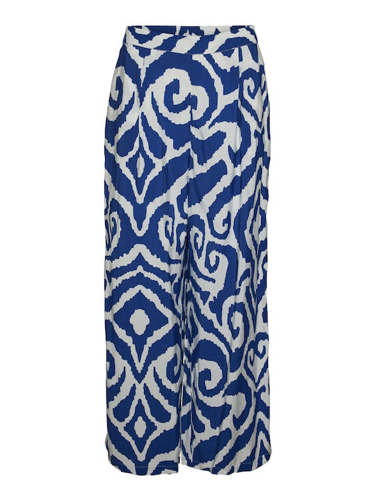Vero Moda Women's Fabric Trousers in Relaxed Fit Blue