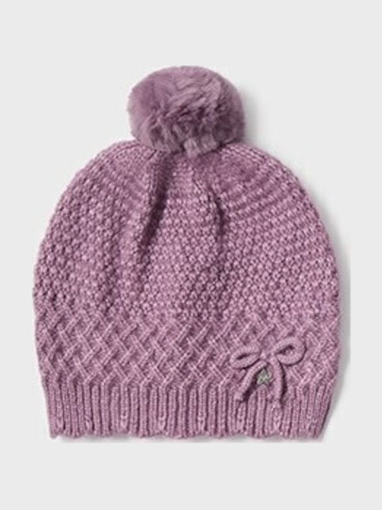 Kids Beanie Set with Scarf & Gloves Knitted Pink 3pcs