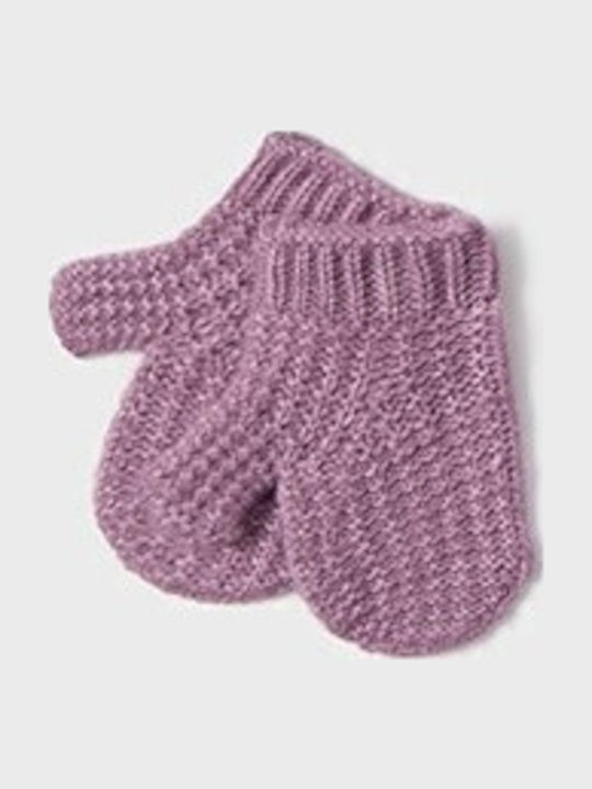 Kids Beanie Set with Scarf & Gloves Knitted Pink 3pcs