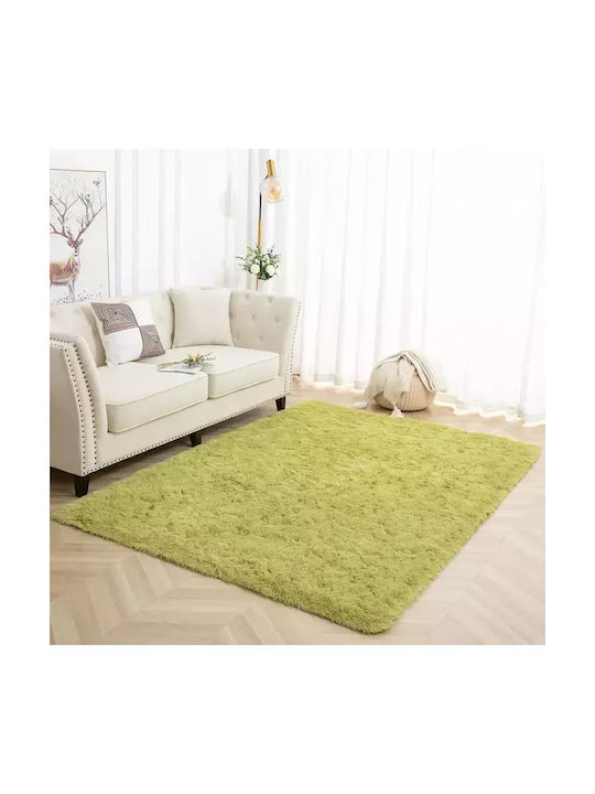 Rug Rectangular Shaggy Green