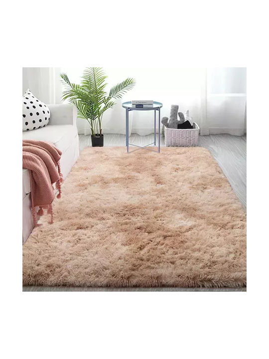 Rug Rectangular Shaggy Brown