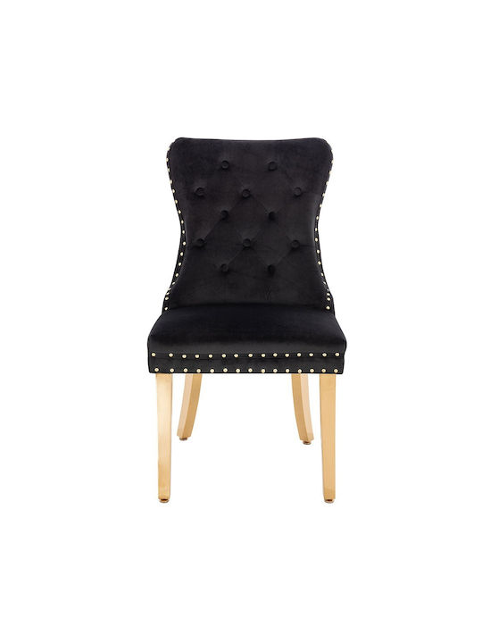 Lion King Dining Room Velvet Chair Black Gold