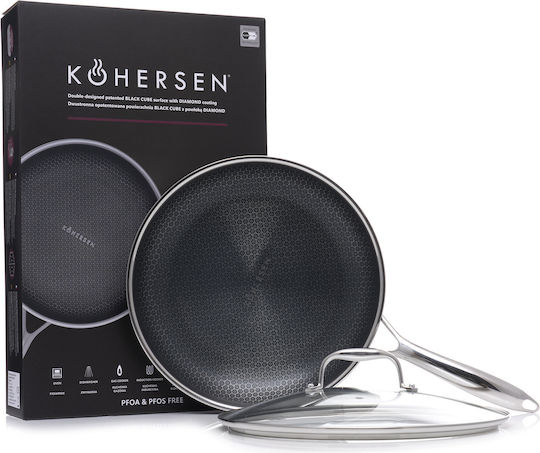 Kohersen Black Cube Pan Made of Aluminum with Lid 28cm
