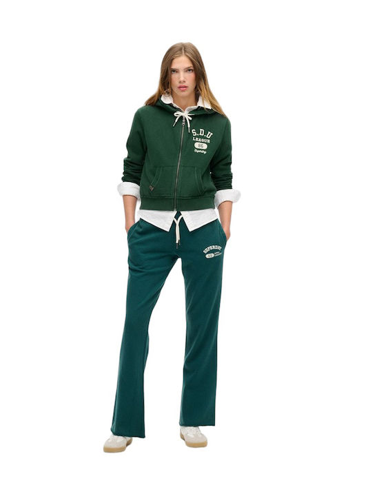 Kurzgeschnitten Damen Sweatshirtjacke Grün