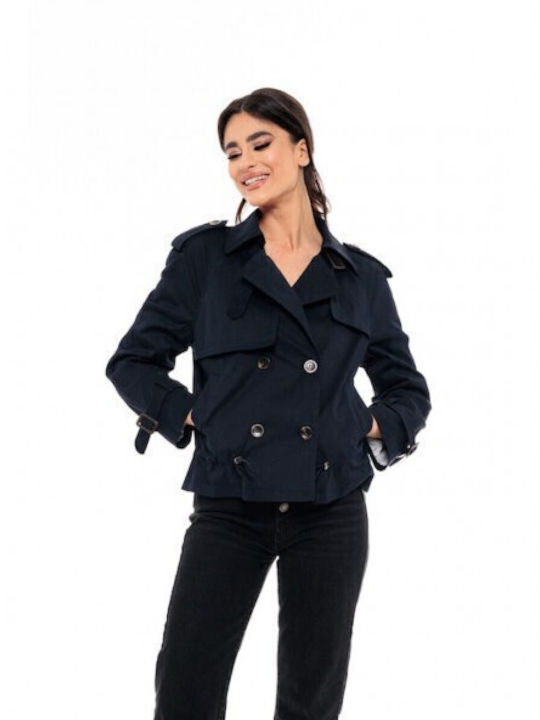 Biston Women's Short Lifestyle Jacket for Winter Blue