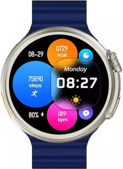Nubi Z78 Ultra Smartwatch Bluetooth Talk Heart Rate Calories Blood Pressure Remote Camera Nfc Ai Voice Assistant Blue