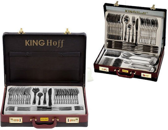 KING Hoff Besteckset Silber 72Stück mit Koffer