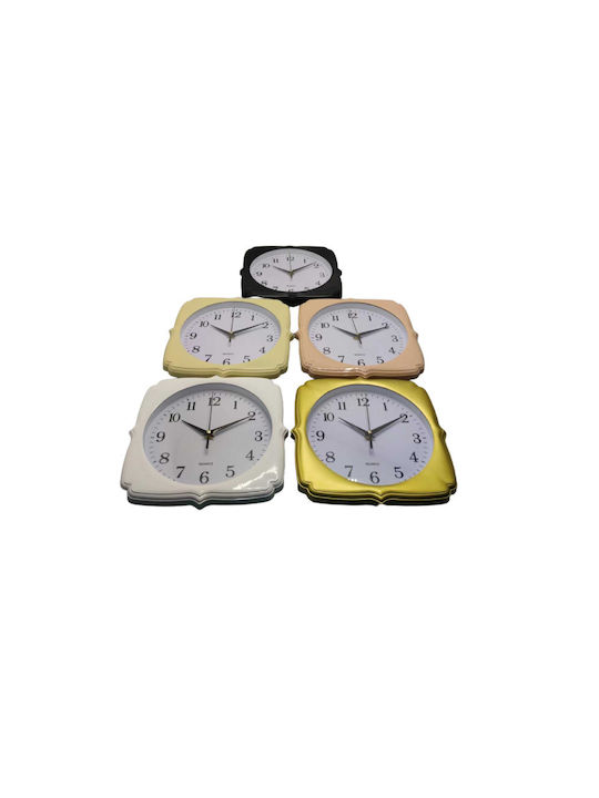Wall Clock Plastic Yellow Ø30cm