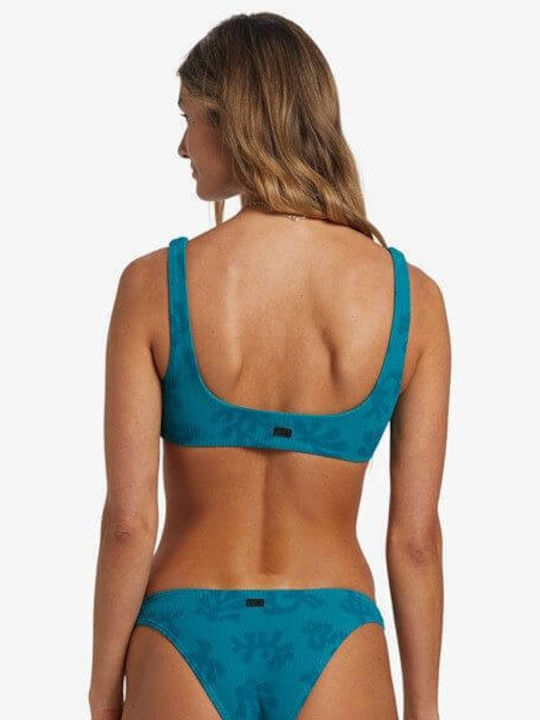 Top de bikini Billabong Coral Gardeners Twist pentru femei, îmbrăcăminte de înot, verde adânc de mare Abjx301030-brw0