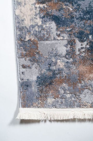 Klonaras Oska 383 Teppich Rechteckig Synthetisch,Polyester/Cotton/Leather Greyish Blue