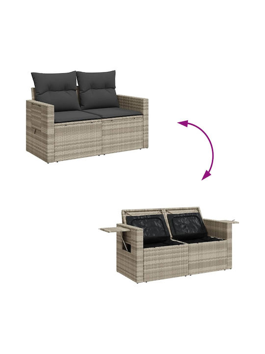 Zweisitziges Sofa Außenbereich Rattan mit Kissen 110x55cm