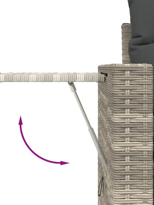Zweisitziges Sofa Außenbereich Rattan mit Kissen 110x55cm