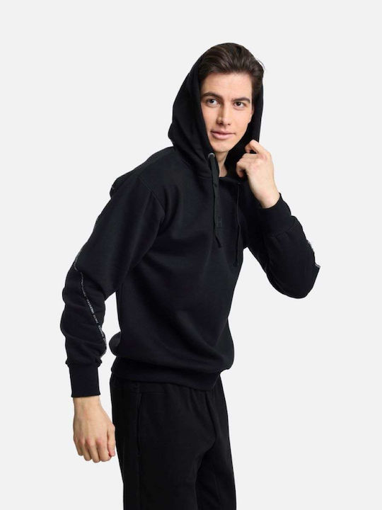 Paco & Co Herren Sweatshirt mit Kapuze Schwarz