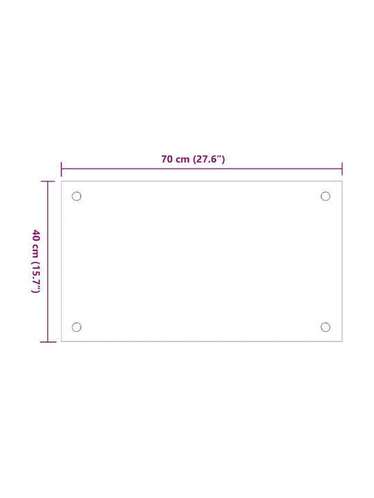 vidaXL Rectangular Back Glass in Black Colour 70x40cm 3315795 2 Pieces
