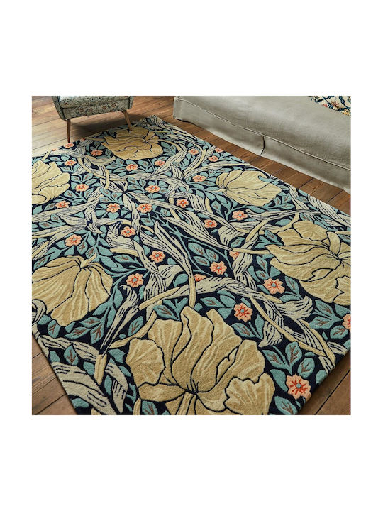 Morris & Co Pimpernel Rug Rectangular Indigo