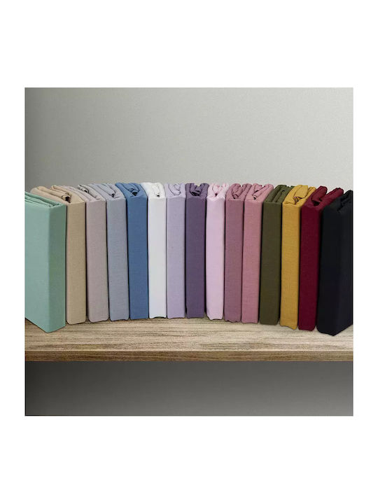Lino Home Sheet for Single Bed 170x260cm. Claro Purple