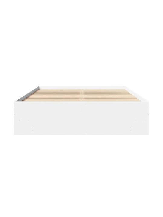 Cadru de pat Vidaxl alb 120x200cm din lemn prelucrat 1 bucata albă singură