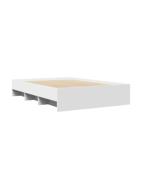 Cadru de pat Vidaxl alb 120x200cm din lemn prelucrat 1 bucata albă singură