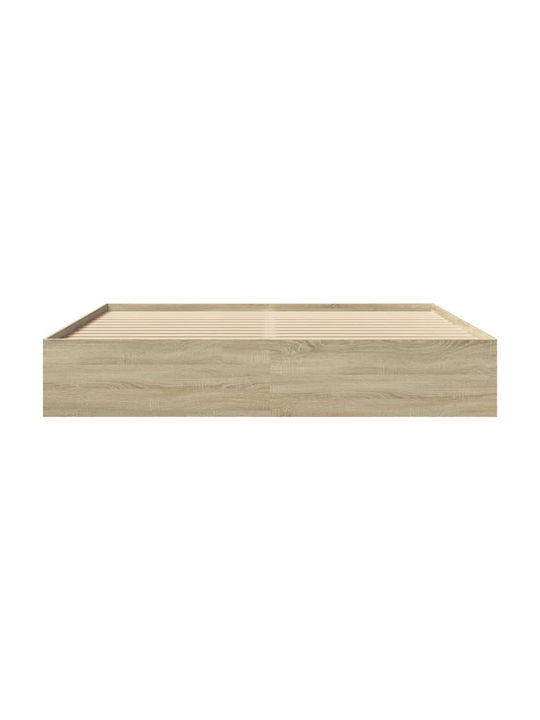 Rama de pat Vidaxl Sonoma Oak 180x200cm Lemn prelucrat 1 piesă Dublu Maro