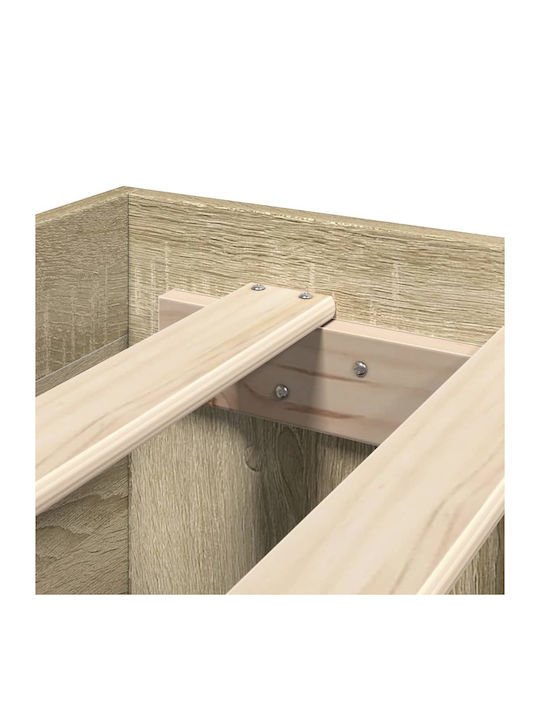 Rama de pat Vidaxl Sonoma Oak 180x200cm Lemn prelucrat 1 piesă Dublu Maro