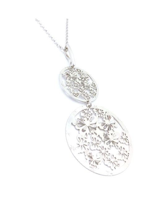 PS Silver Necklace Double with design Butterfly from Silver