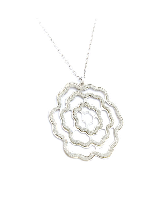 PS Silver Necklace with design Flower from Silver