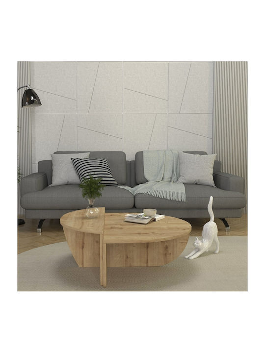 Round Coffee Table Nilvia Wooden Beige L85xW85xH35cm.