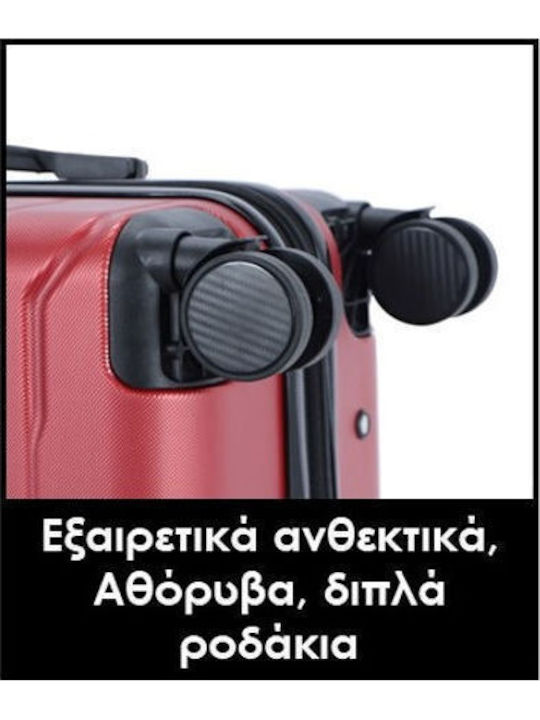 Lavor Cabin Hard Red Suitcase With 4 Wheels Height 55cm