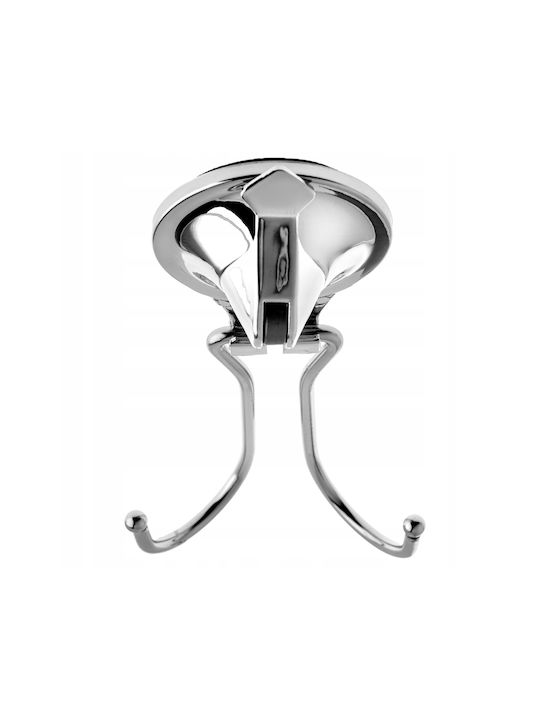Kadax Double Wall-Mounted Bathroom Hook ​16.5x16.5cm Inox Silver