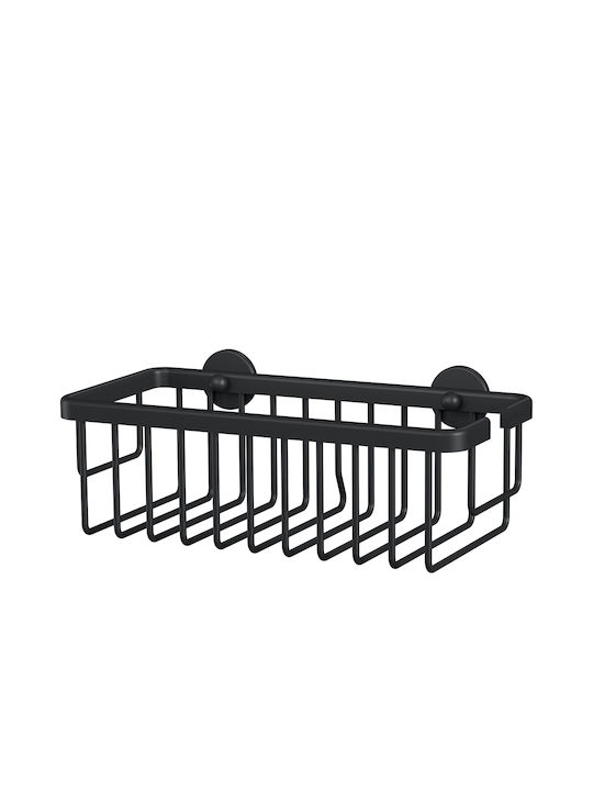 Tesa Wall Mounted Bathroom Shelf Plastic 9.2x25x12.5cm Black