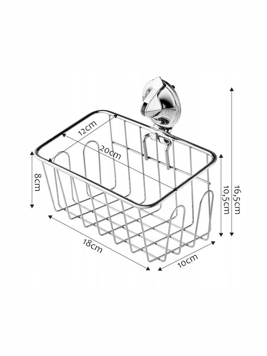 Kadax Wall Mounted Bathroom Shelf Metallic 20x12x16.5cm Silver