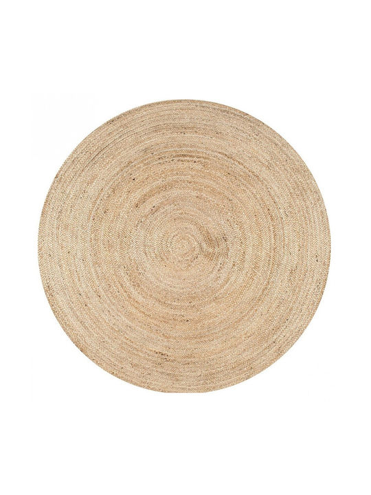 Teppich Rund aus Jute Beige