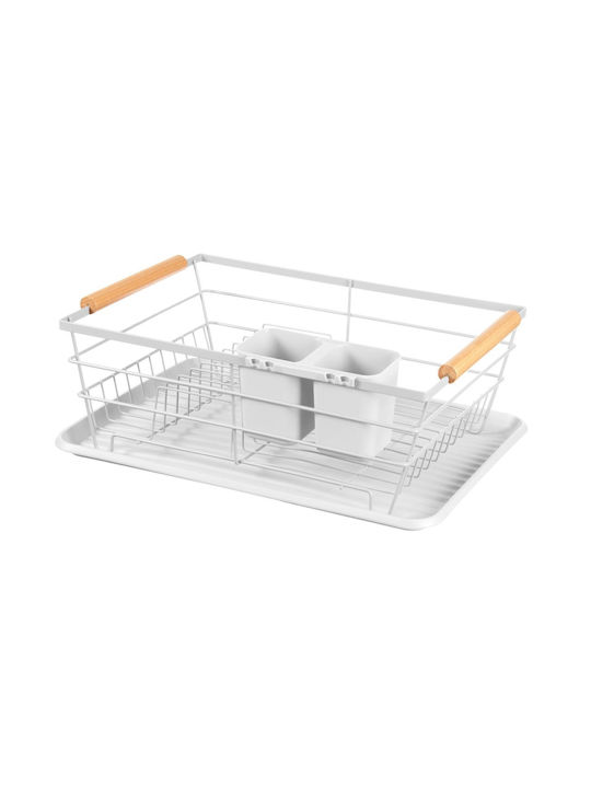 Brunbeste Dish Drainer Metallic in White Color 43x32x14cm