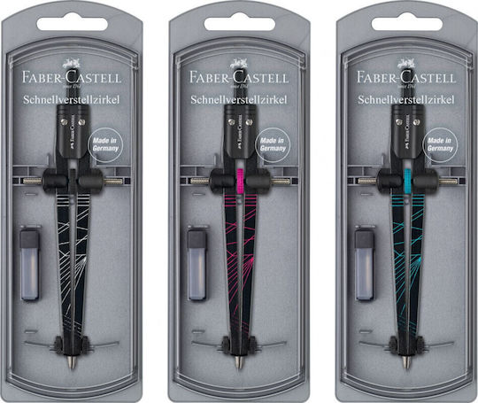 Faber-Castell Plastic Compass with Point and Circle Cutter in Case Multicolour (Μiscellaneous colours)