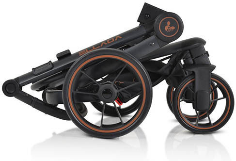 Cangaroo Ellada Adjustable 2 in 1 Baby Stroller Suitable for Newborn Black 15kg