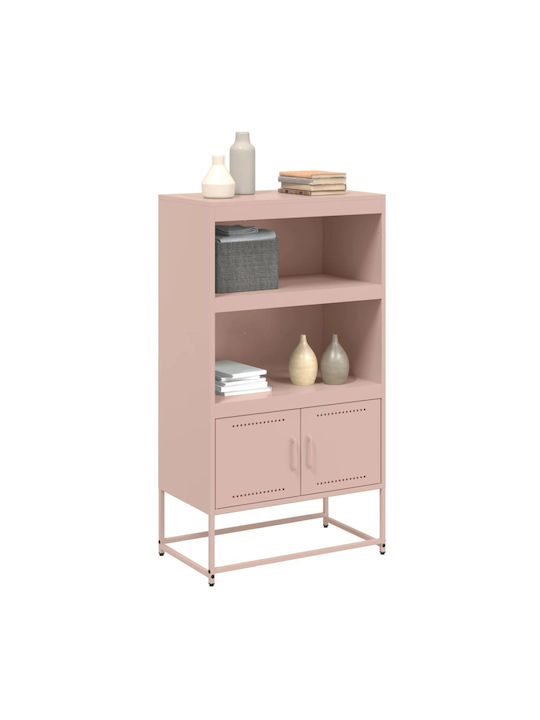 Wand Wohnzimmer Vitrine aus Metall mit Glas Gelb 68.5x38.5x107cm