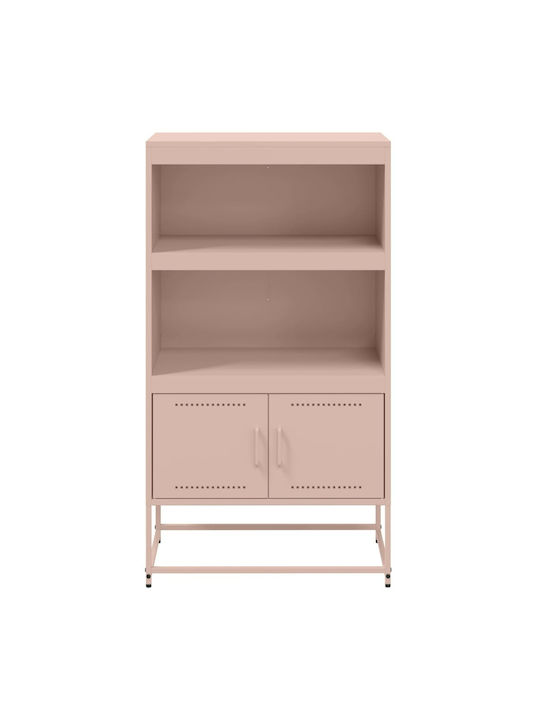 Wand Wohnzimmer Vitrine aus Metall mit Glas Gelb 68.5x38.5x107cm