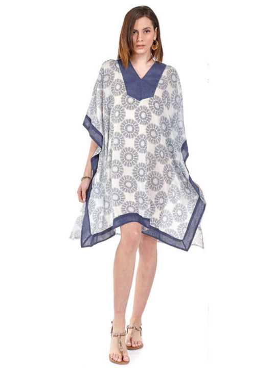 Platinum Kurzer Kaftan 32009 Blau