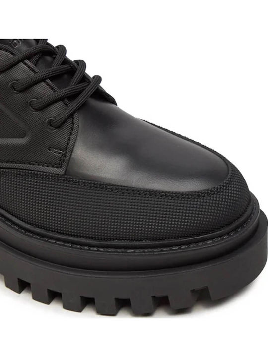 Leder Damen Derby in Schwarz Farbe