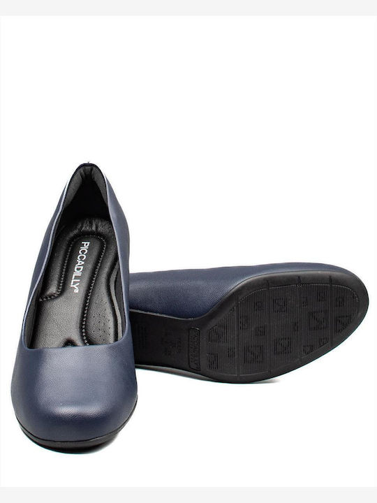 Leder Pumps Marineblau